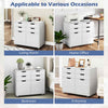 Mobile Storage Cabinet 4 Drawer Dresser Chest with Doors-White