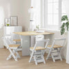 5 Piece Dining Set Foldable White Pinewood W5P4