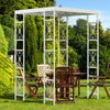 Outdoor Garden Pergola Gazebo Awning Canopy Sun Shade Shelter Metal Arch w/ Roof