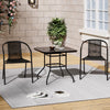 Garden Bistro Furniture Table Rattan Chairs Variable Shape with Umbrella Hole