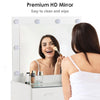 White Dressing table LED With Clear Glass Top Makeup Desk Drawers Stool Vanity