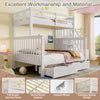 Triple Bunk Bed Three Sleeper Solid Pine Wood Bed Frame Children Single Double