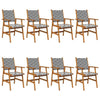 Garden Chairs 8 pcs Solid Acacia Wood vidaXL