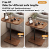 C Shaped Brown Side Table For Couch Adjustable Height Bedroom Coffee End Table