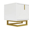 Modern TV Stand Cabinet TV Entertainment Centre Unit mit Gold Metal Legs, White