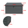 Grey Black Steel Storage Box Garden Cushion Chest Tool Cabinet Outdoor Container