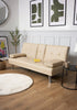 Manhattan Sofa Bed 2 Seater Faux Leather Click Clack - Cream
