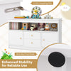 Multifunctional Display Cabinet Toy Storage Organizer w/2 Drawers-White