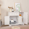 Cat Litter Box Enclosure Hidden Side Cabinet w/ Storage