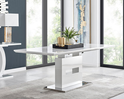 Arezzo Large Extending White High Gloss Dining Table