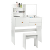 drawers Stool Mirror Vanity Desk Table Bedroom up Flip Dressing Set Makeup Felvj