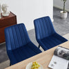 2pcs Dining Chairs Set Blue Velvet Padded Seat Back Dining Room Kitchen Chair