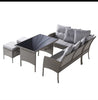 Rattan Garden Furniture Set 7 Seater Dining Table Outdoor Corner Sofa w/Cushions
