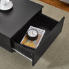 Modern Coffee Table with Storage Drawer Shelf Tea Table LED Light Livingroom
