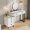 White Dressing Table High-gloss Vanity Makeup Desk with LED Mirror 5 Drawers