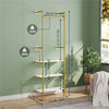 Wisfor Industrial Pipe Clothes Rack Wall Rod Hanging Rail Open Wardrobe W/ Shelf