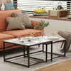 FATIVO Nest Square Marble Coffee Table Accent Furniture Center Table Stand Home