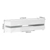 White Modern 177cm TV Unit Stand Cabinet High Gloss & Matt body with LED Lights