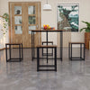 Industrial Table and 4 Stools Rustic Brown Kitchen Breakfast Dining Set of 5