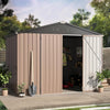 8 x 6FT Galvanised Garden Storage Shed Metal Garden Shed Lockable for Tool Bike