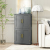 Bathroom Floor Storage Cabinet 110cm Freestanding Pantry Cabinet-Gray