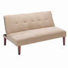 Upholstered Beige Fabric Folding Sofa Bed 2 Seater Couch Recliner Chair Loveseat
