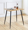 Dining Table, Small 2 Seater Kitchen Table, Oak Effect Top Kitchen Table (80cm)