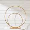 60cm Gold Dual Hoop Flower Arch Wedding Backdrop Table Centerpiece Flower Stand