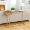 Console Table Faux Marble Top Narrow Hallway Entryway Beside Table W/ Storage