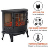 Panoramic Effect Electric Fire 1800W Heater LED Flame Log Burner Fireplace Stove