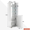 LED Living Room Set High Gloss TV Stand Display Cabinet White Cupboard Storage