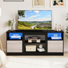 TV Stand Cabinet 147cm LED RGB Storage Unit for 65 Inch Fireplace Optional Wood