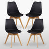 Tulip Dining Chair Padded Seat Eiffel Wood Legs (SETS OF 1,2,4) Jamie Lorenzo