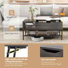 Lift Top Coffee Table Living Room Table w/ Storage Shelf-Grey