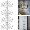 4 Tier Telescopic Bathroom Corner Shelf Silver Rack Shower Caddy Organizer UK