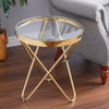 Contemporary Round Tempered Glass Sofa Side Coffee Table End Lamp Stand