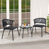 3 Piece Outdoor Wicker Furniture Set Patio Rattan Conversation Set with Table