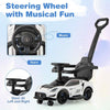 Kids Sliding Walking Car 3-in-1 Ride on Push Car w/2 Universal Wheels-White