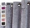 Crushed Velvet Curtains Eyelet Ring Top Ready Made Lined Pair Curtains