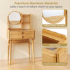 Vanity Desk with Mirror Makeup Table with 2 Drawers Open Storage Shelves