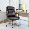227kg Leather Office Chair Adjustable Big & Tall Executive Chair-Coffee