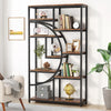 Tribesigns 5-Tier Bookshelf: Industrial Style, 9-Shelf Freestanding Organizer.
