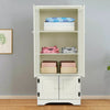 Tall Kitchen Larder Slim White Pantry Cabinet Cupboard Storage Unit Shelves Wood