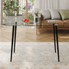 Rectangle Tempered Glass Top Dining Table 120cm Modern Kitchen Furniture Table
