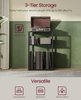 Record Player Stand, 3-Tier Side Table, Vinyl Record Storage Up To 100 Albums, E