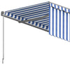 Manual Retractable Awning with Blind 5x3m Blue & White