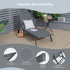 Garden Sun Lounger 6 Positions Adjustable Chaise Lounge Deck Sunbed