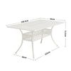 150cm Outdoor Cast Aluminum Table Patio Rectangle Dining Table w/ Umbrella Hole