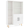119 cm Floor Bookshelf Office Bookcase w/ Storage Cabinet-White