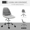 Ergonomic Office Chair Velvet Computer Home Study Chair Armless w/ Wheels, Grey